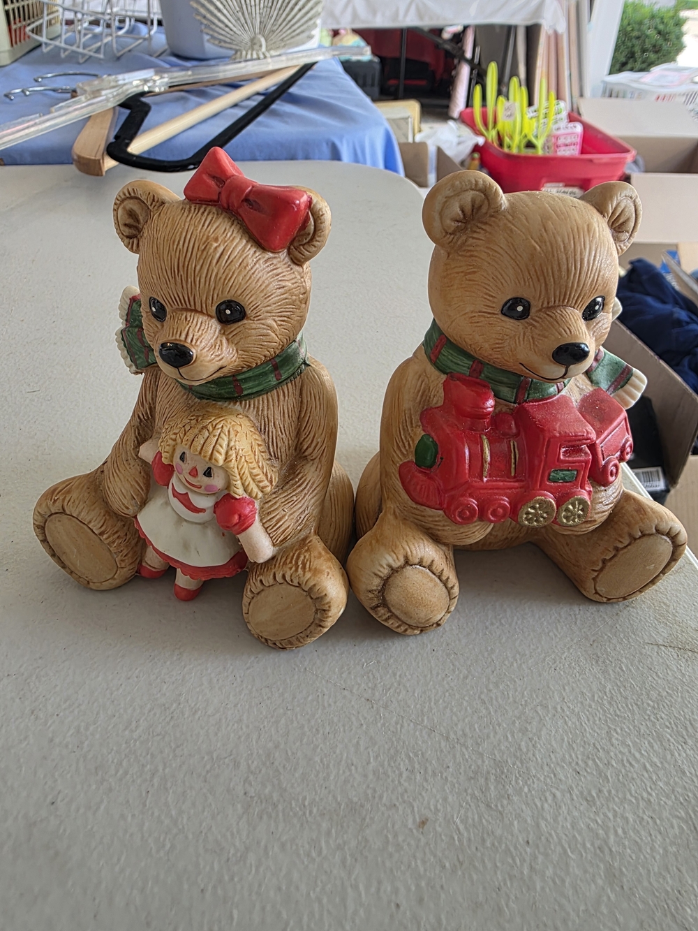 Vintage Home Interiors Christmas Teddy Bear Set